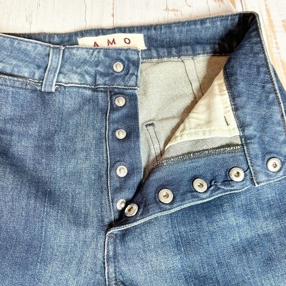 AMO Audrey with Snaps High Rise Denim Jeans in Shadow Play Size 26 - Picture 8 of 12